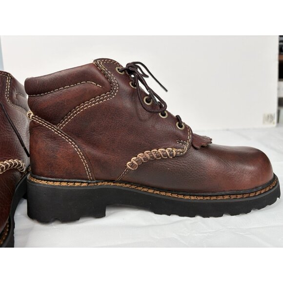 Ariat Canyon Lace Up Leather Work Boots Men’s 7 B Brown Lace UP Round Toe - Picture 4 of 16